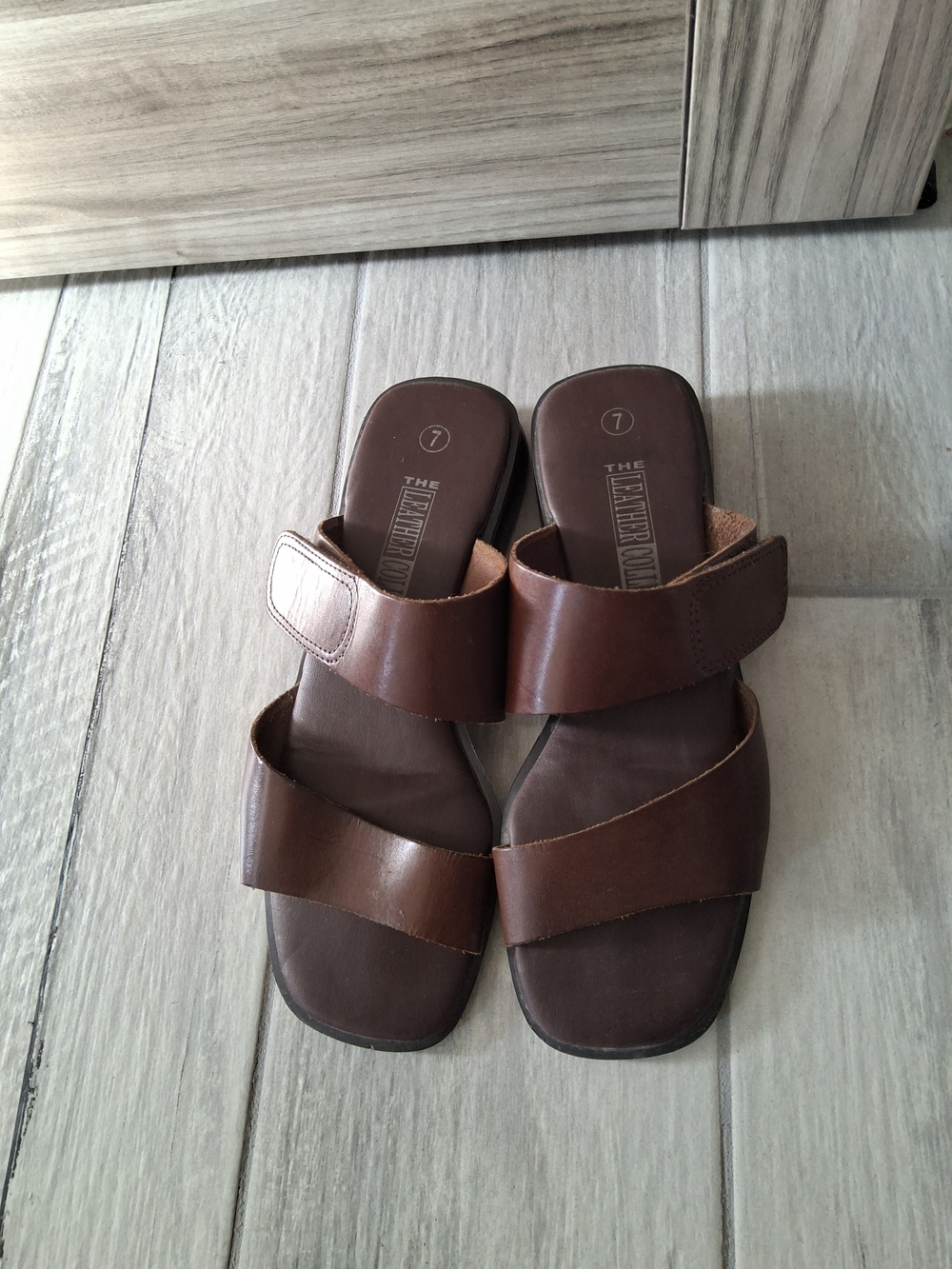The Leather Co. Double-Strap Slide Sandals for Women